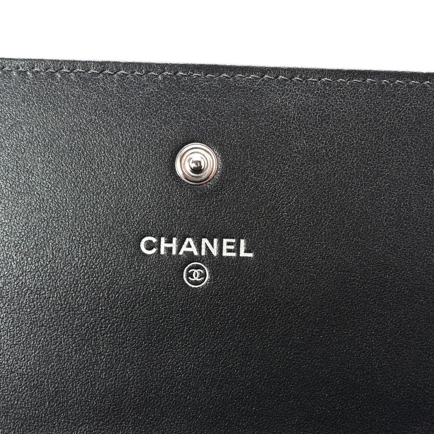 Chanel Iridescent Caviar Quilted Classic Pouch Clutch Black 6 of 8
