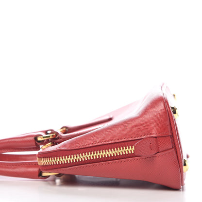 Prada Saffiano Lux Mini Promenade Tote Fuoco 14 of 26