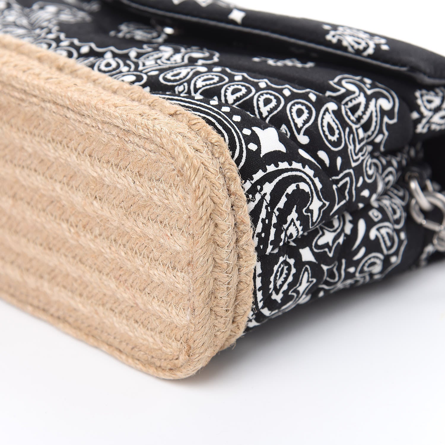 Saint Laurent Cotton Bandana Y Quilted Monogram Toy Loulou Crossbody Bag Black White 9 of 11