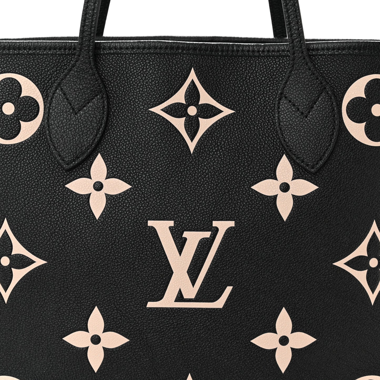 LOUIS VUITTON Empreinte Monogram Giant Neverfull MM Black Beige