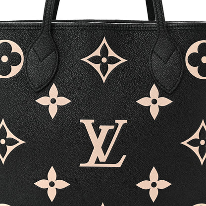 Louis Vuitton LOUIS VUITTON Empreinte Monogram Giant Neverfull MM Black Beige 7 of 9