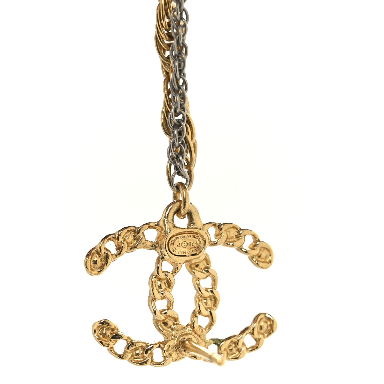 Chanel Crystal CC Chain Cuff Single Earring Gold Silver 4 of 4