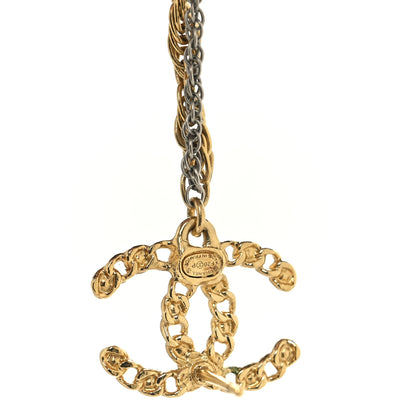 Chanel Crystal CC Chain Cuff Single Earring Gold Silver 4 of 4