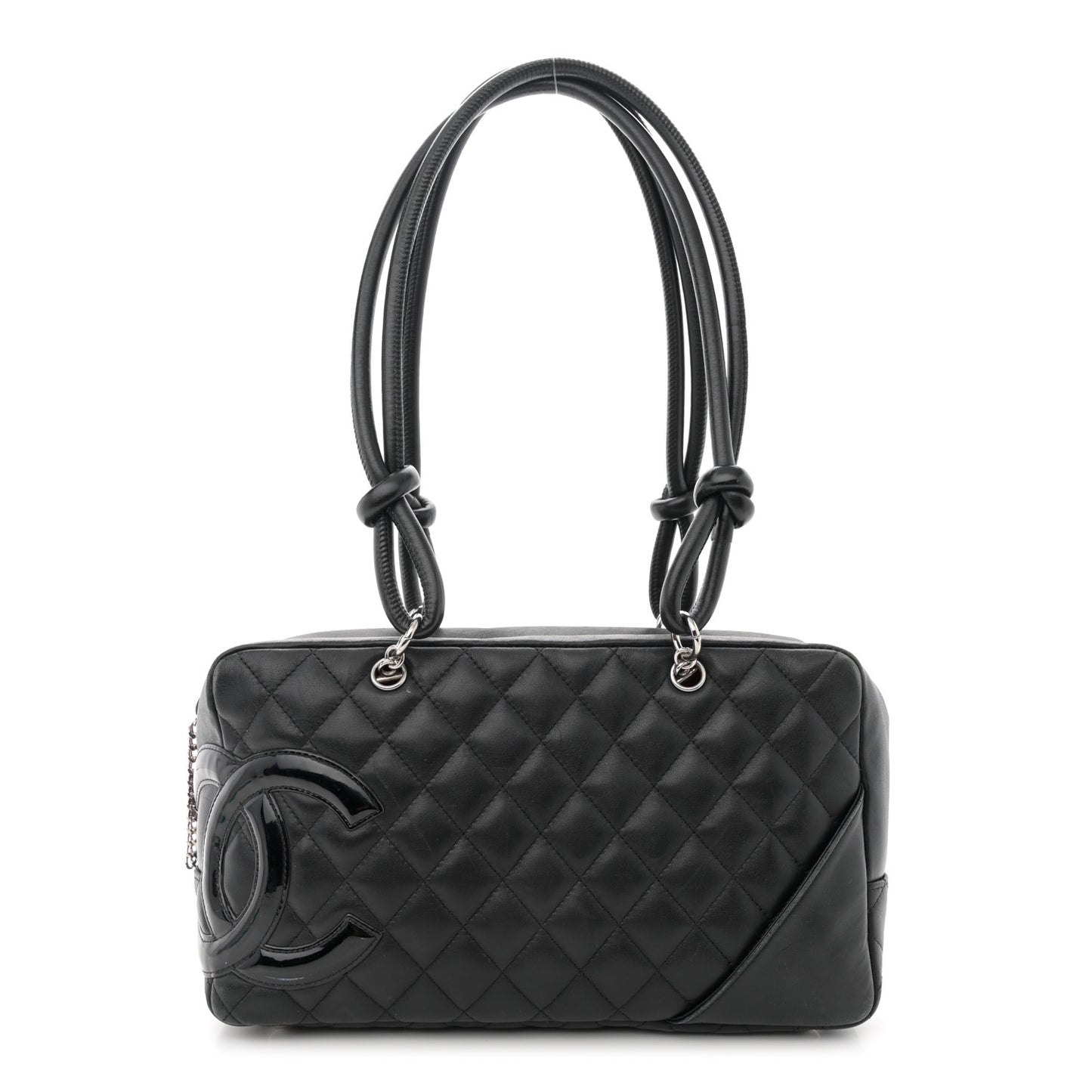 Calfskin Quilted Large Cambon Bowler Black