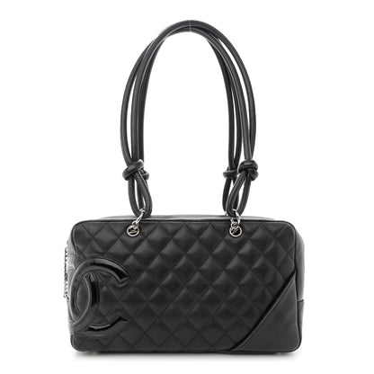 Chanel Calfskin Quilted Large Cambon Bowler Black 1 of 14