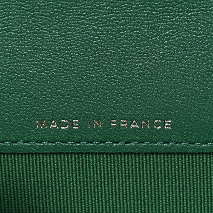 Chanel Lambskin Quilted Flap Card Holder Wallet Green 7 of 9