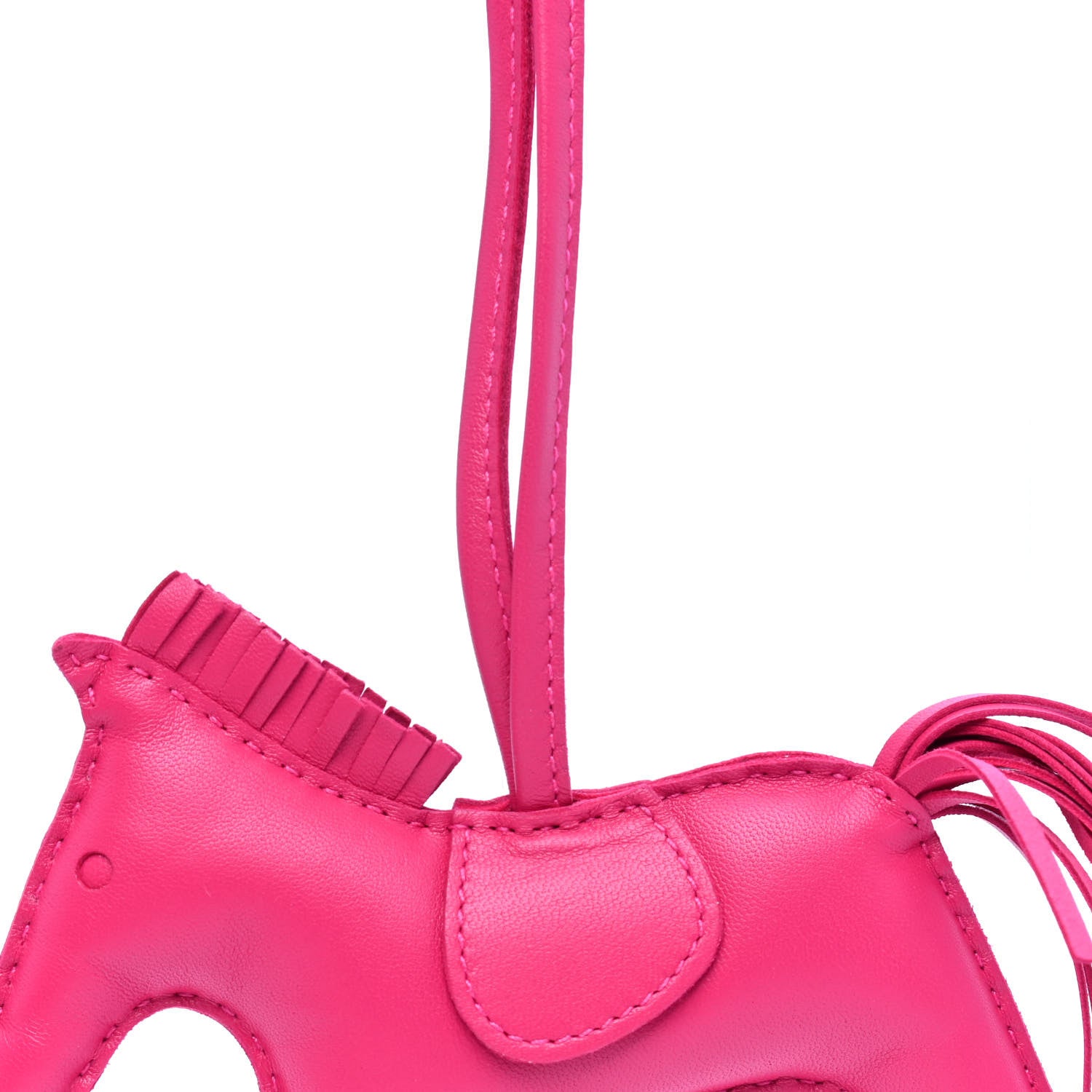 Hermes Milo Lambskin Grigri Rodeo Horse Bag Charm MM Rose Mexico 3 of 5