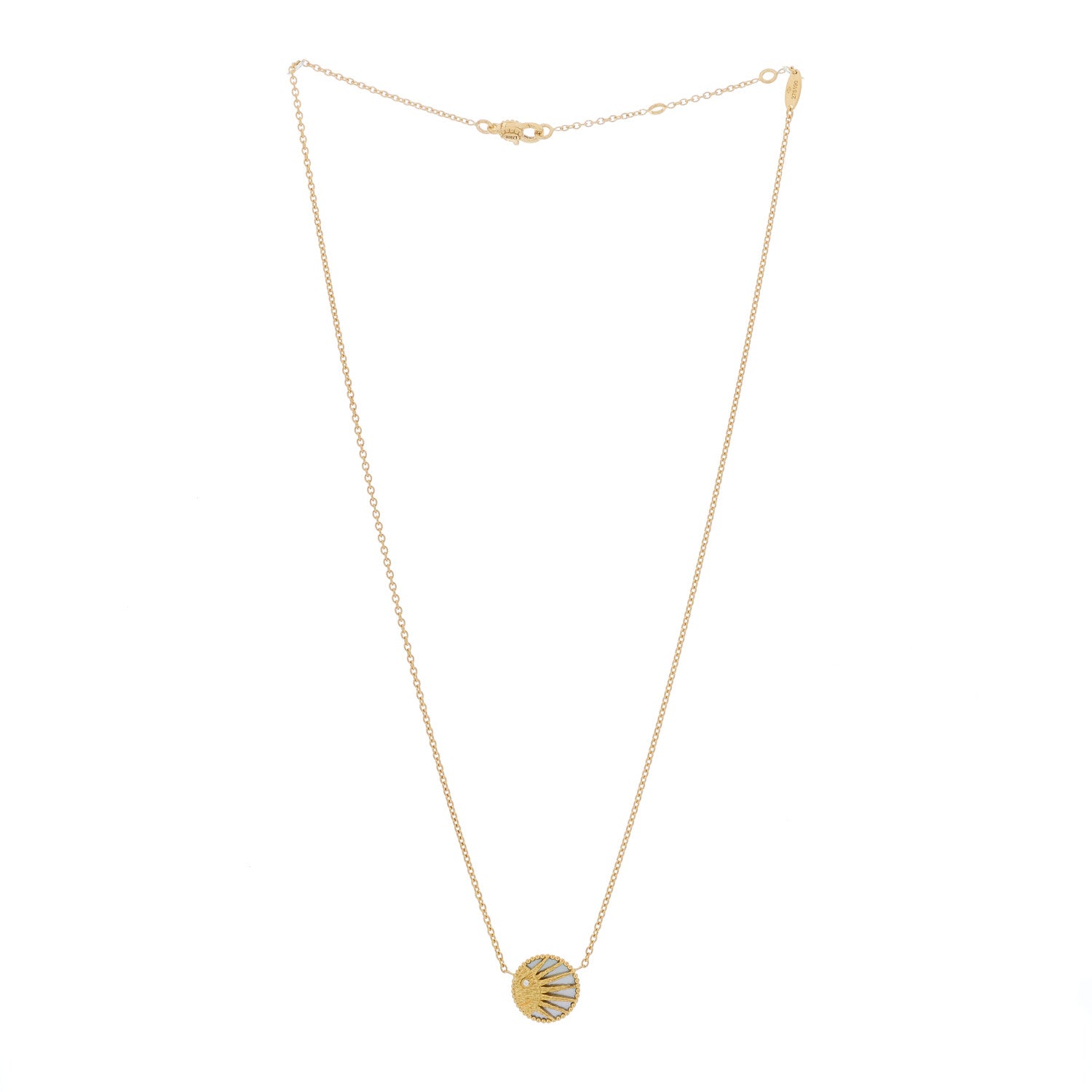 Christian Dior 18K Yellow Gold Diamond Black Onyx Mother of Pearl Rose Celeste Pendant Necklace 2 of 7