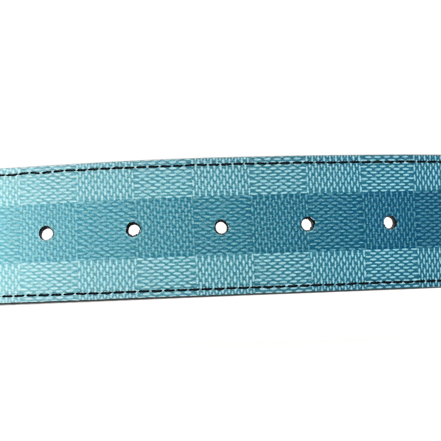 Damier Stripes 40MM LV Initiales Reversible Belt 85/34 Sky Blue
