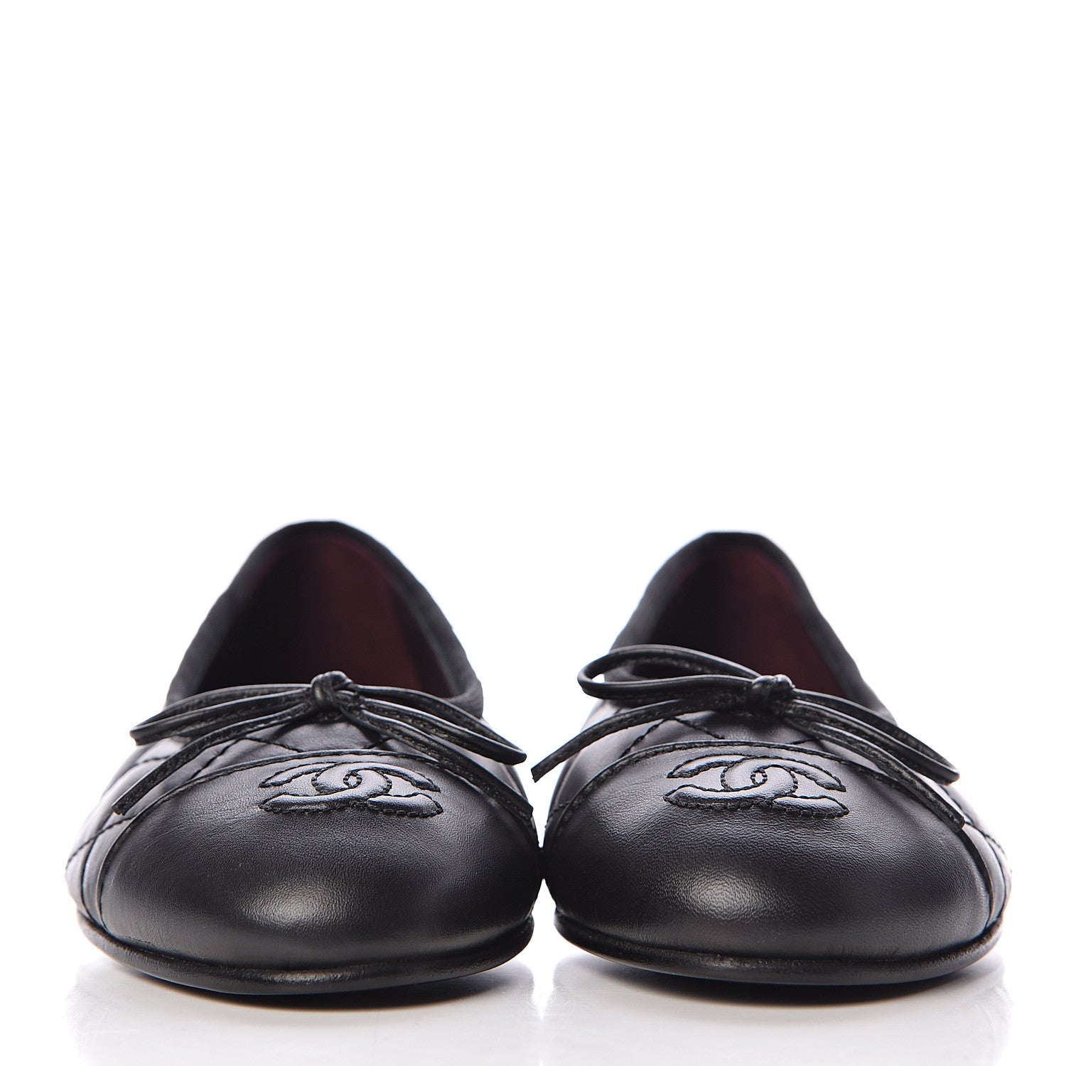 Chanel Aged Calfskin Quilted Cap Toe Ballerina Flats 35.5 Black 2 of 9