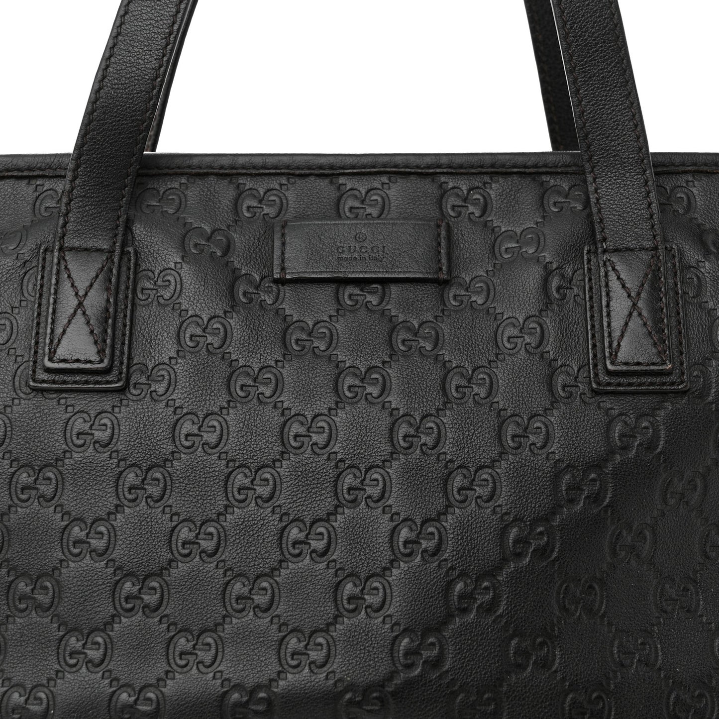 Guccissima Medium Zippered Shopping Tote Black