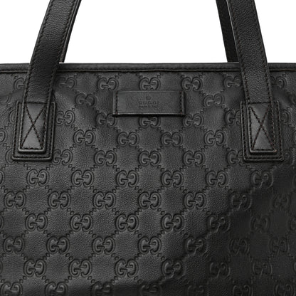 Gucci Guccissima Medium Zippered Shopping Tote Black 8 of 15