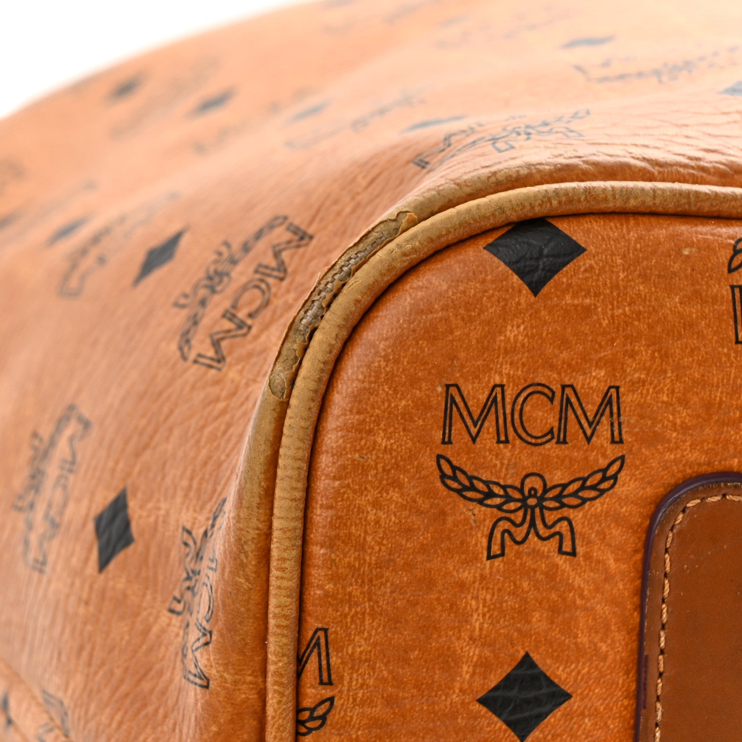 MCM Visetos Large Liz Reversible Shopper Tote Cognac 18 of 26