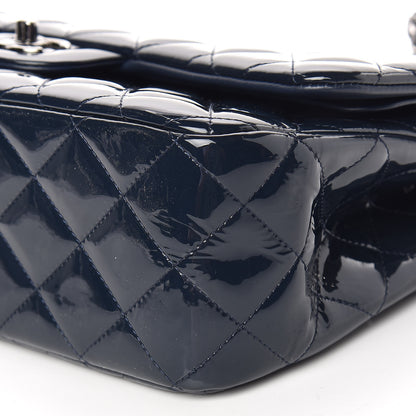 Chanel Patent Quilted Jumbo Double Flap Navy 14 of 14
