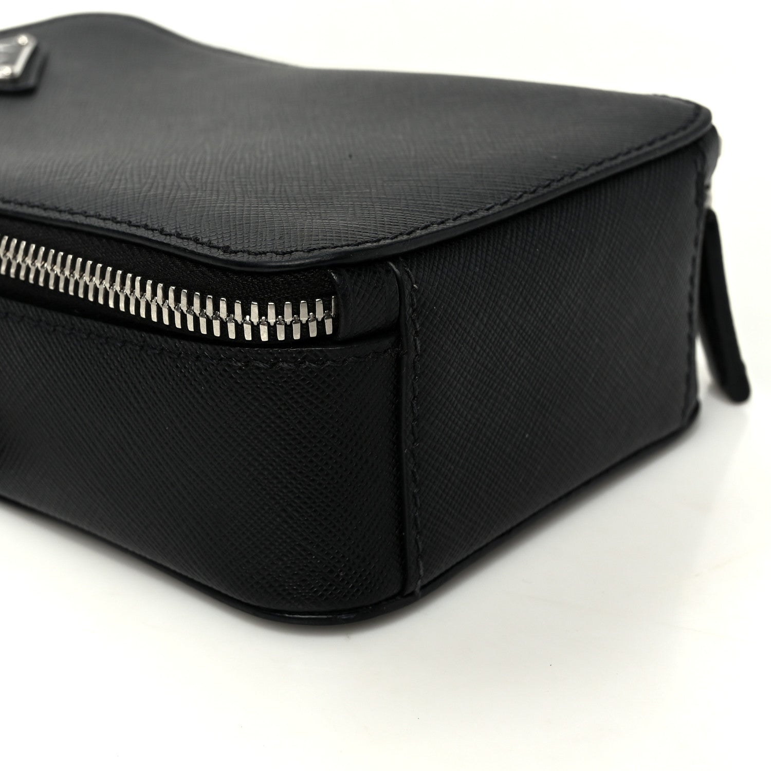 Prada Saffiano Travel Brique Crossbody Messenger Bag Black 9 of 10