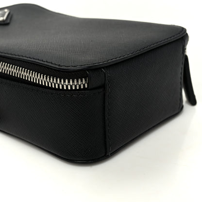 Prada Saffiano Travel Brique Crossbody Messenger Bag Black 9 of 10