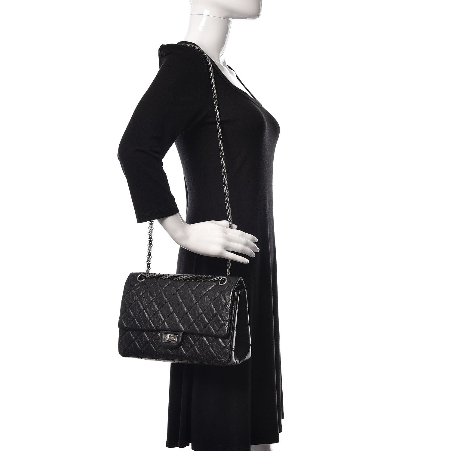 Chanel Aged Calfskin Quilted 2.55 Reissue 226 Flap Black 2 of 12