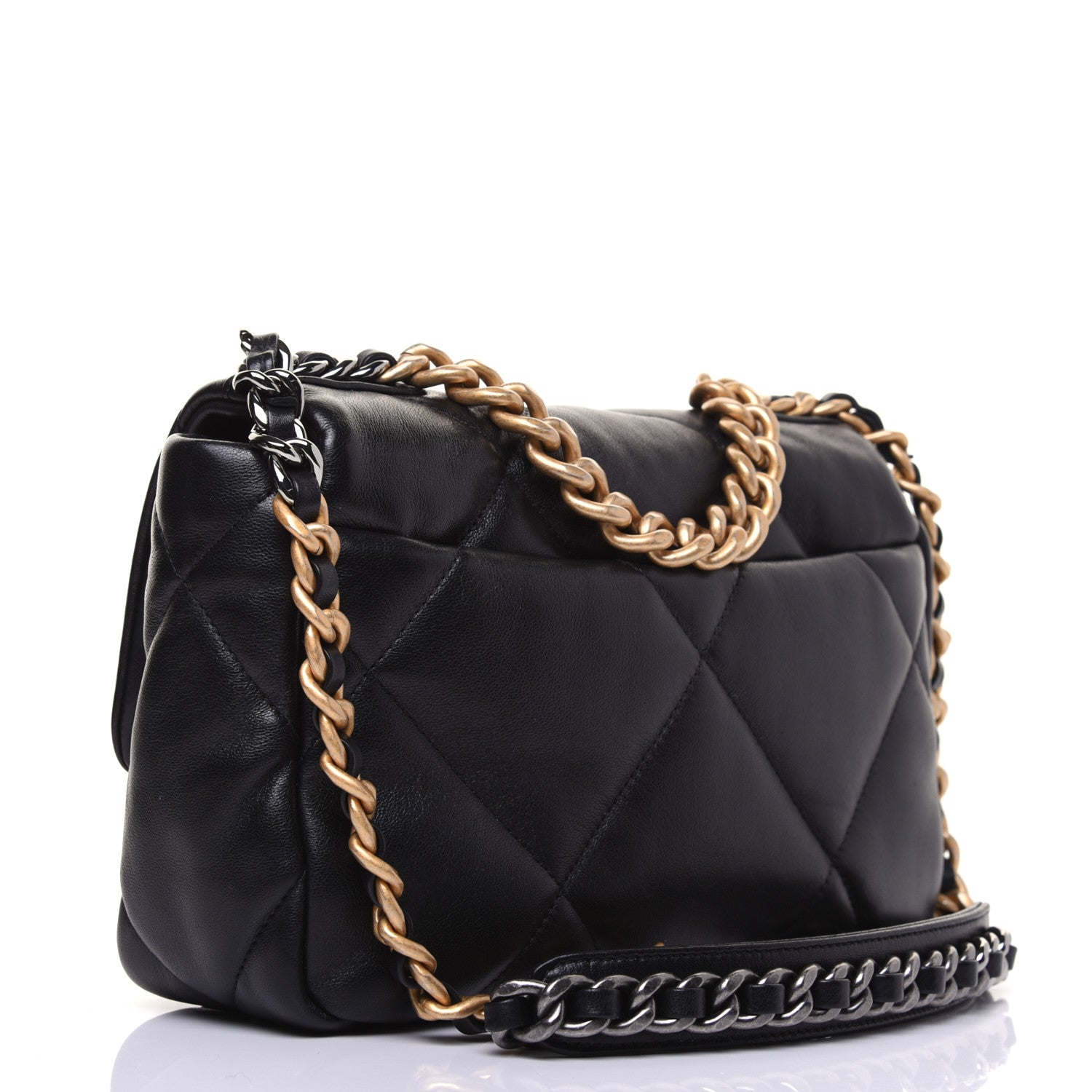 Chanel Lambskin Quilted Medium 19 Flap Black 3 of 16