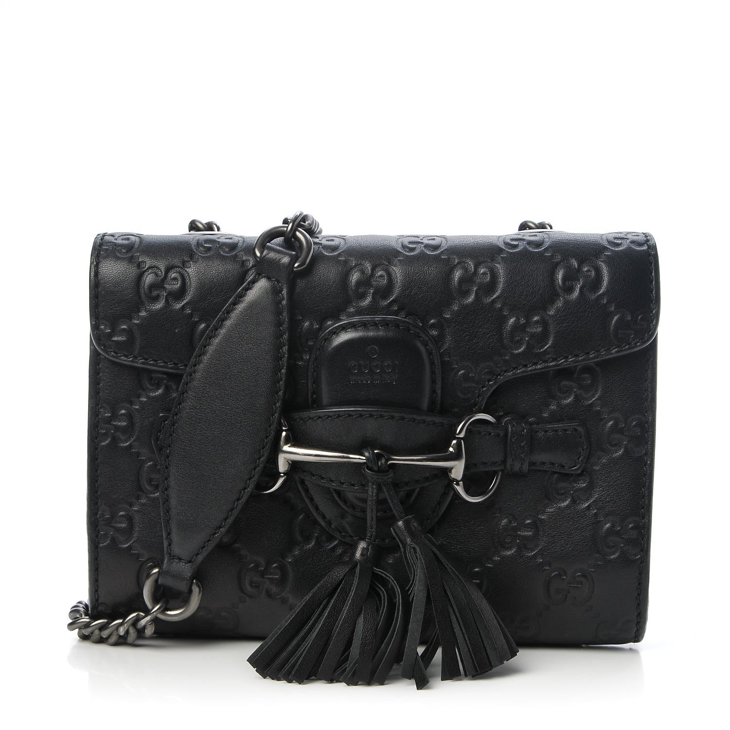 Gucci Guccissima Mini Emily Shoulder Bag Black 1 of 8
