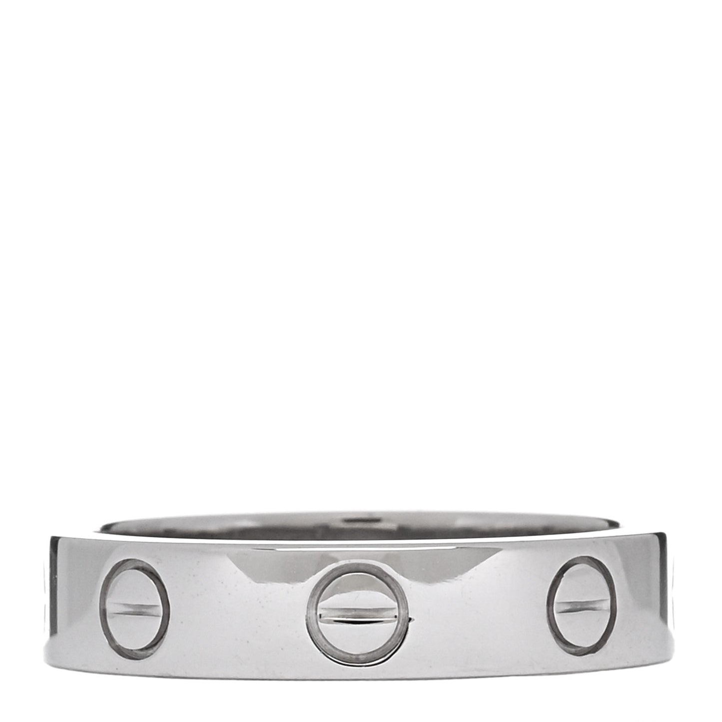 18K White Gold Diamond 4mm LOVE Wedding Band Ring 48 4.5
