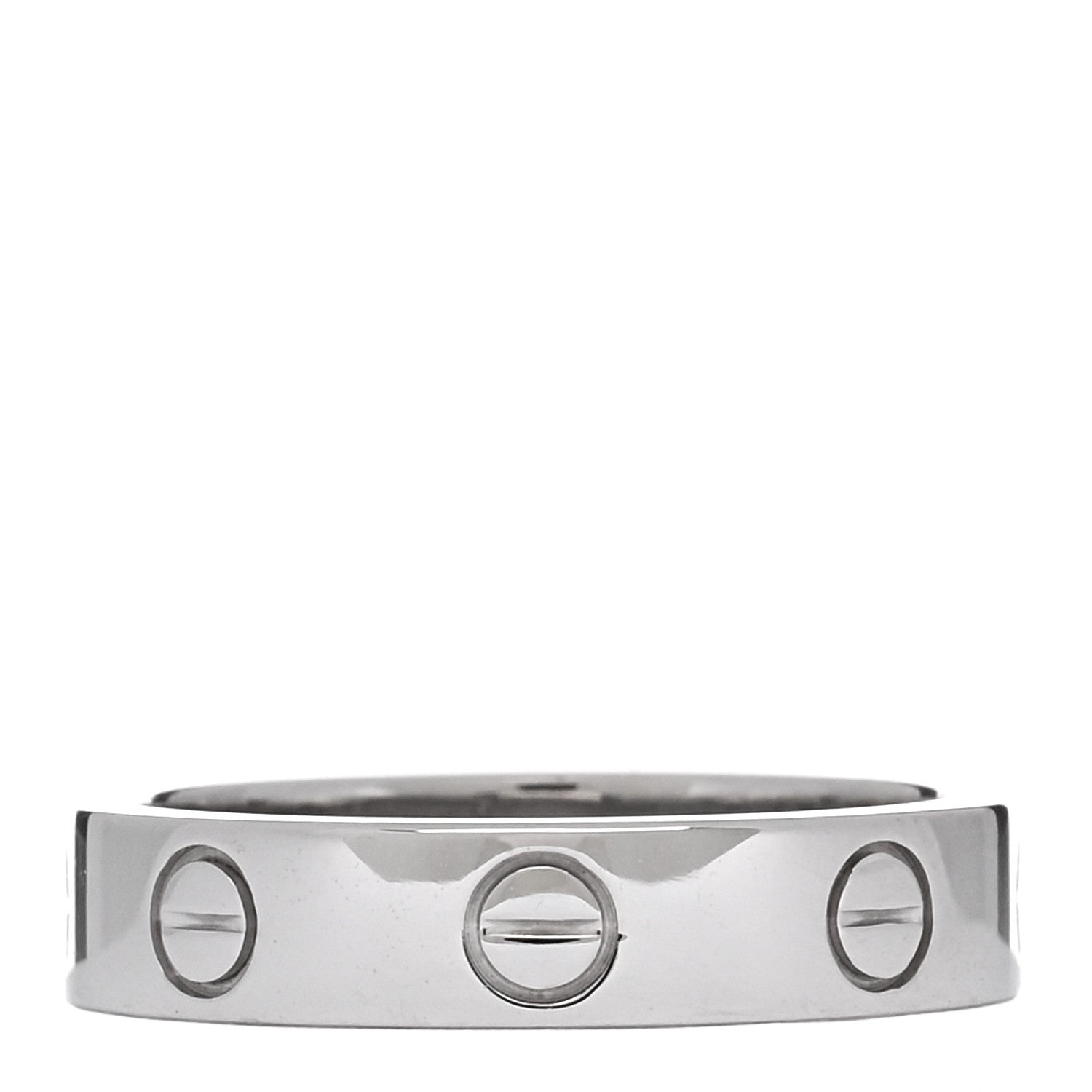 Cartier 18K White Gold Diamond 4mm LOVE Wedding Band Ring 48 4.5 3 of 4
