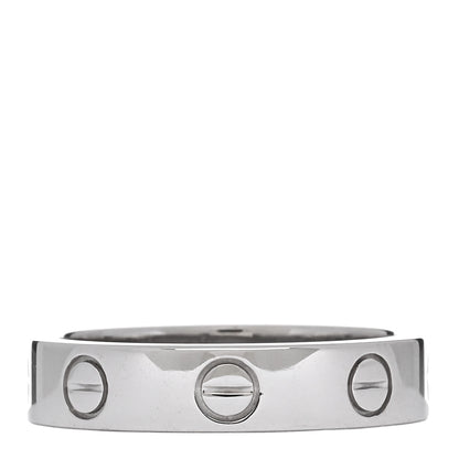 Cartier 18K White Gold Diamond 4mm LOVE Wedding Band Ring 48 4.5 3 of 4