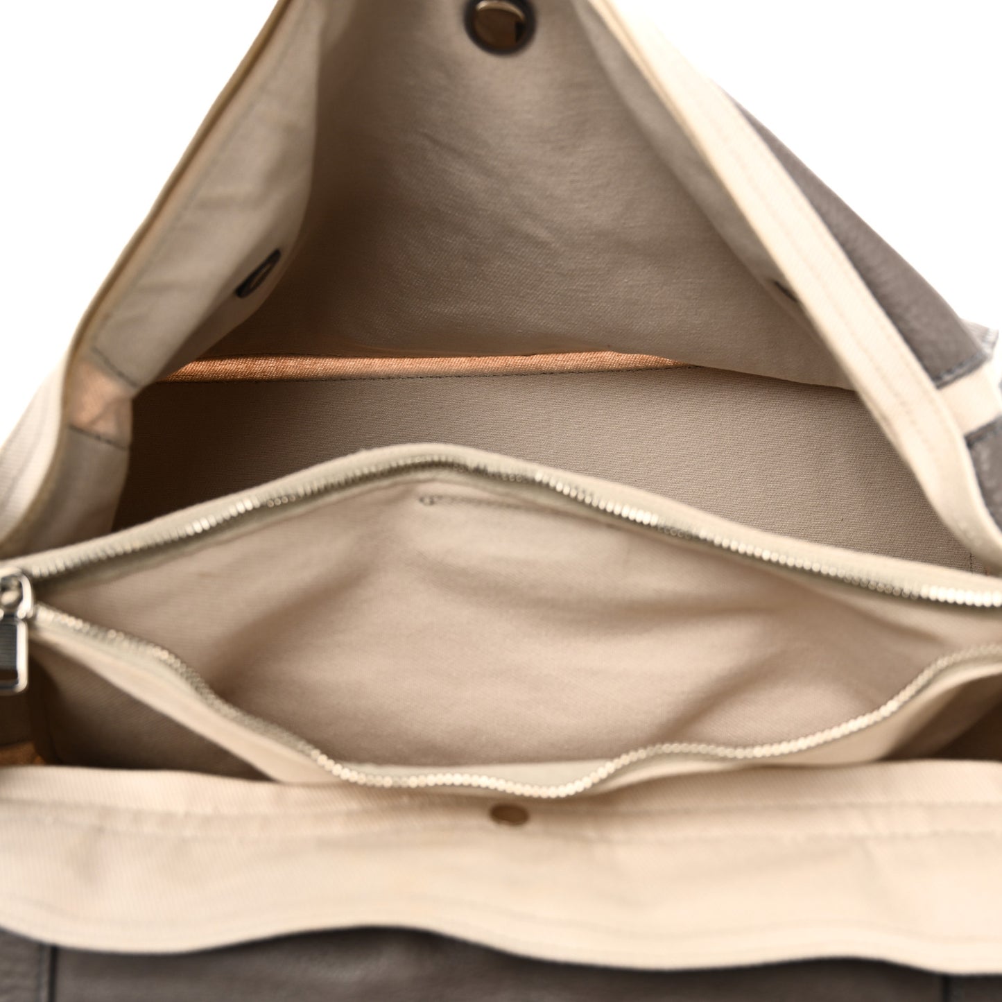 Calfskin Canvas Large Muse Two Grey