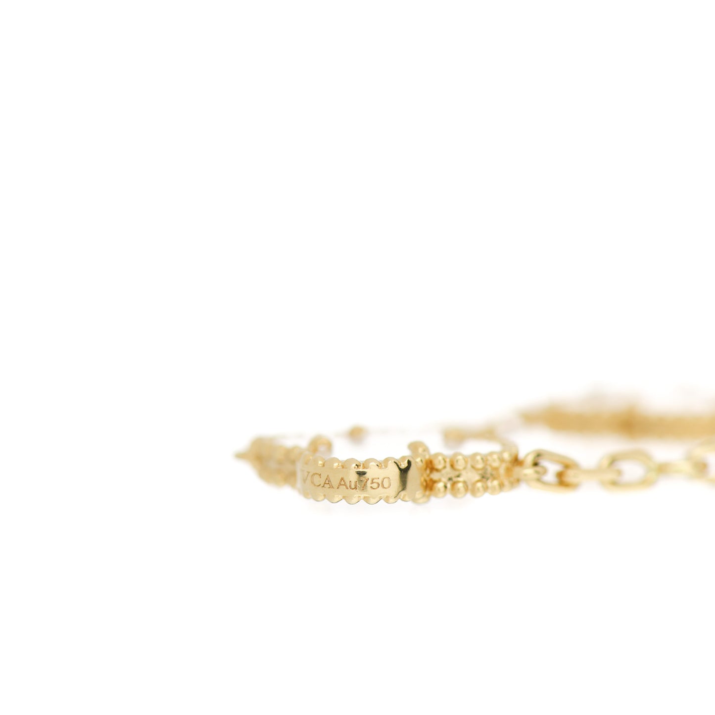 18K Yellow Gold Mother of Pearl 5 Motifs Vintage Alhambra Bracelet