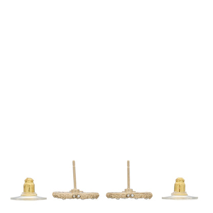 Chanel Pearl Studded CC Earrings Gold 3 of 5