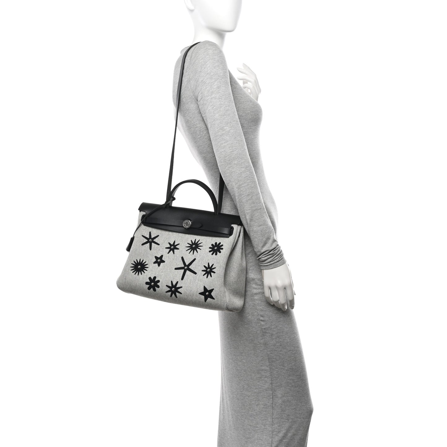 H Plume Canvas Vache Hunter Circuit Rider Hobnailed Herbag Zip Retourne 31 PM Black Ecru