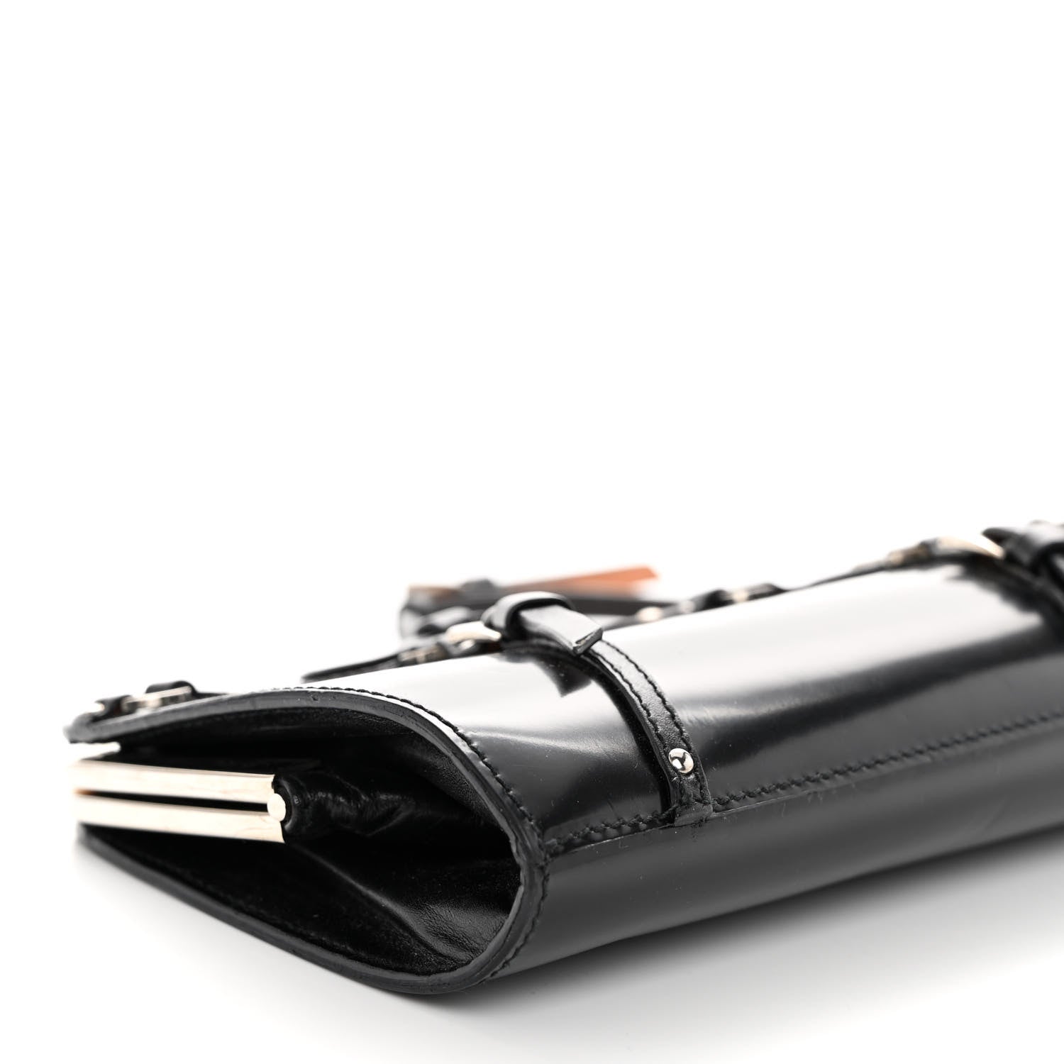 Christian Dior Glazed Calfskin Bondage Clutch Black 9 of 11