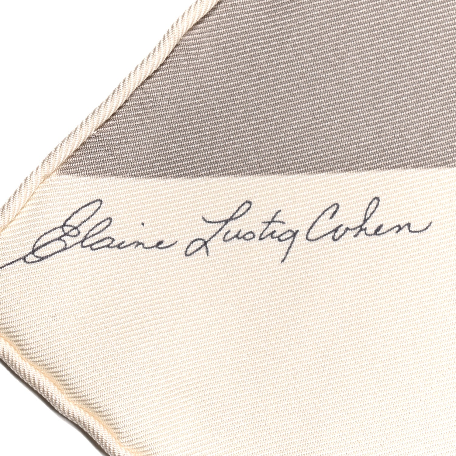 Hermes Silk Centered Rhyme de Elaine Lustig Cohen Scarf 90 Creme Jaune Rose 4 of 4