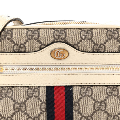 Gucci GG Supreme Monogram Textured Calfskin Web Mini Ophidia Shoulder Bag Beige Ebony Mystic White 8 of 11