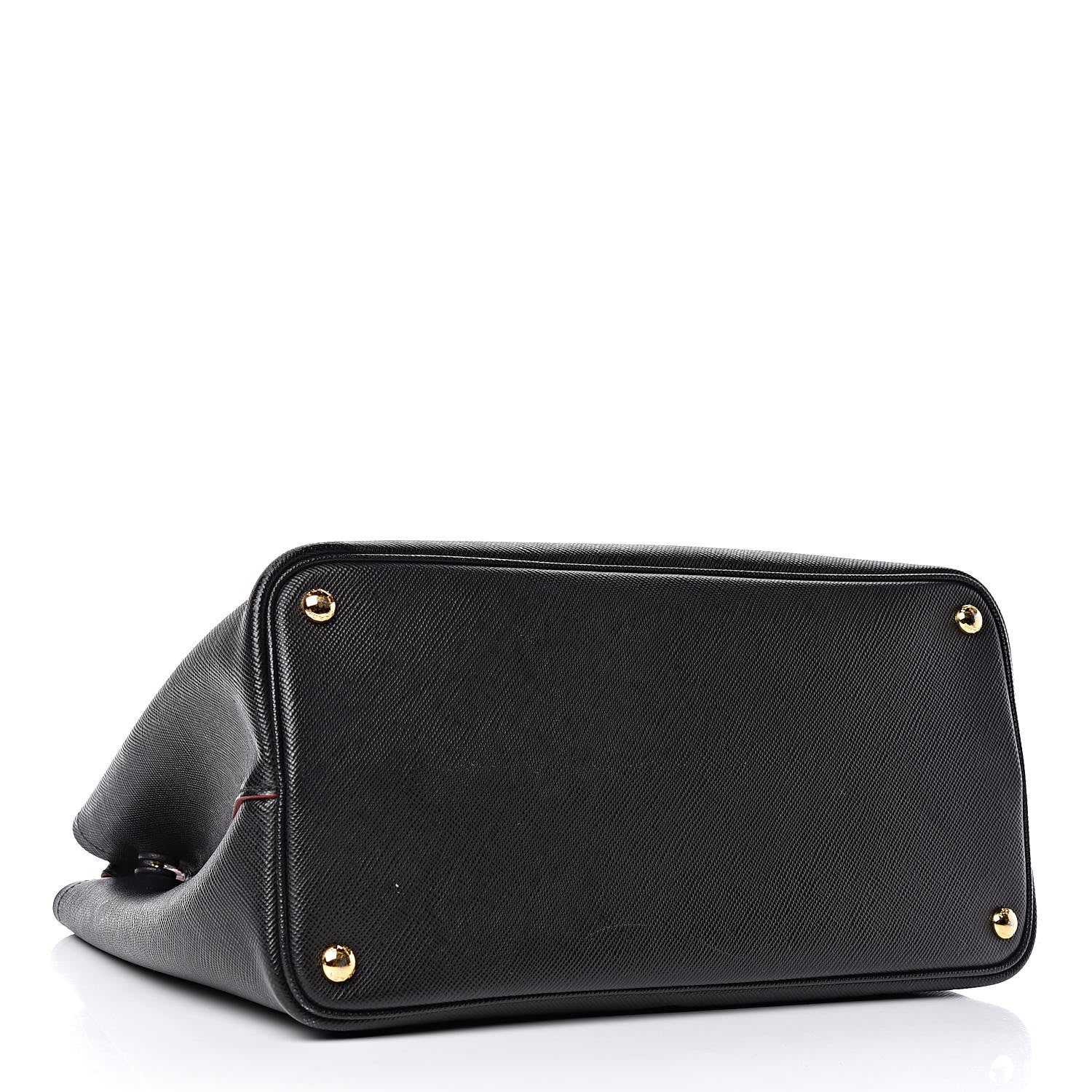 Prada Saffiano Cuir Large Double Bag Black Fuoco 4 of 21