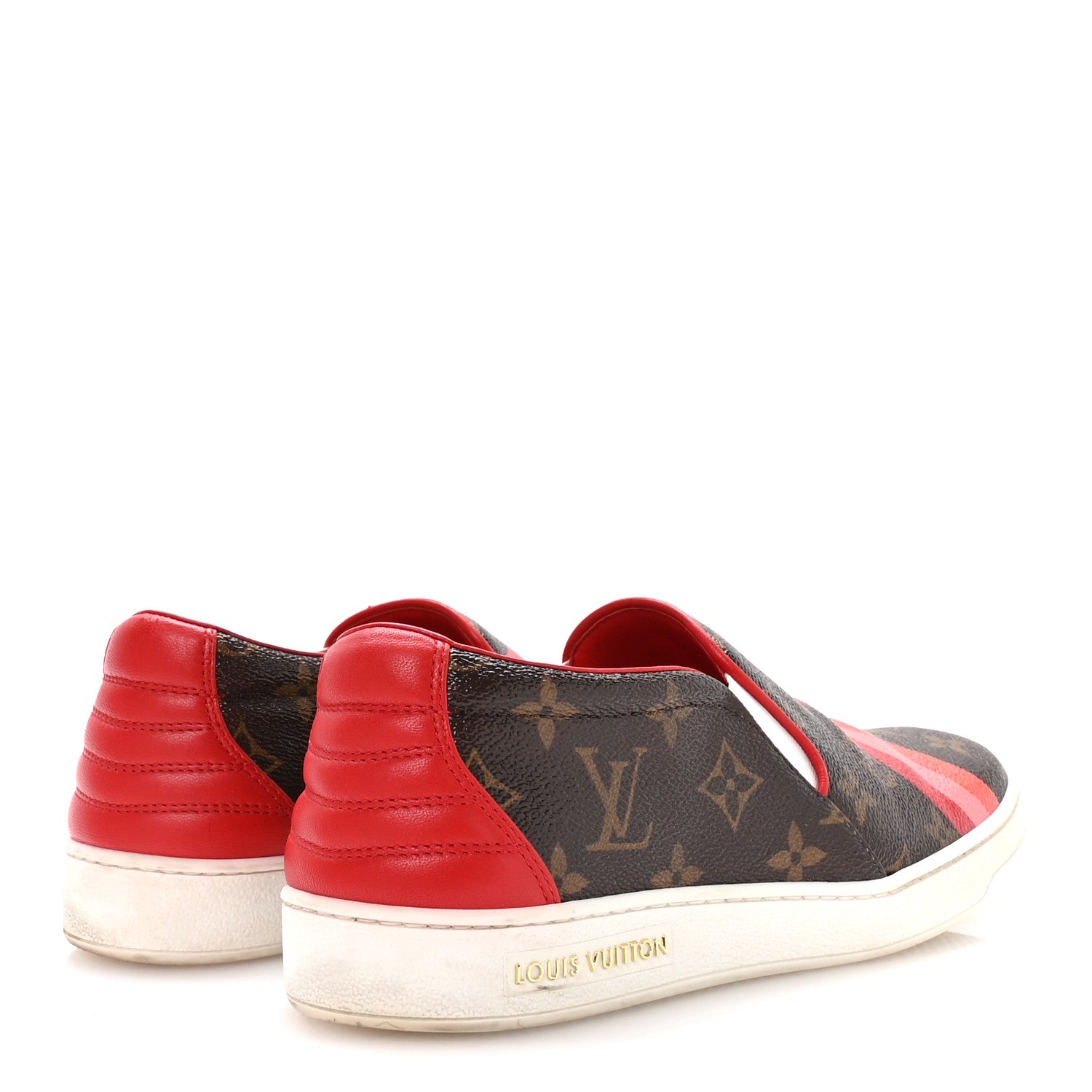 Louis Vuitton Monogram Frontrow Slip On Sneakers 38.5 Rouge 5 of 8