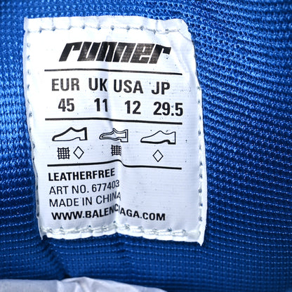 Balenciaga Mesh Rubber Bi-Color Mens Runner Sneakers 12 Blue Orange Black White 10 of 14