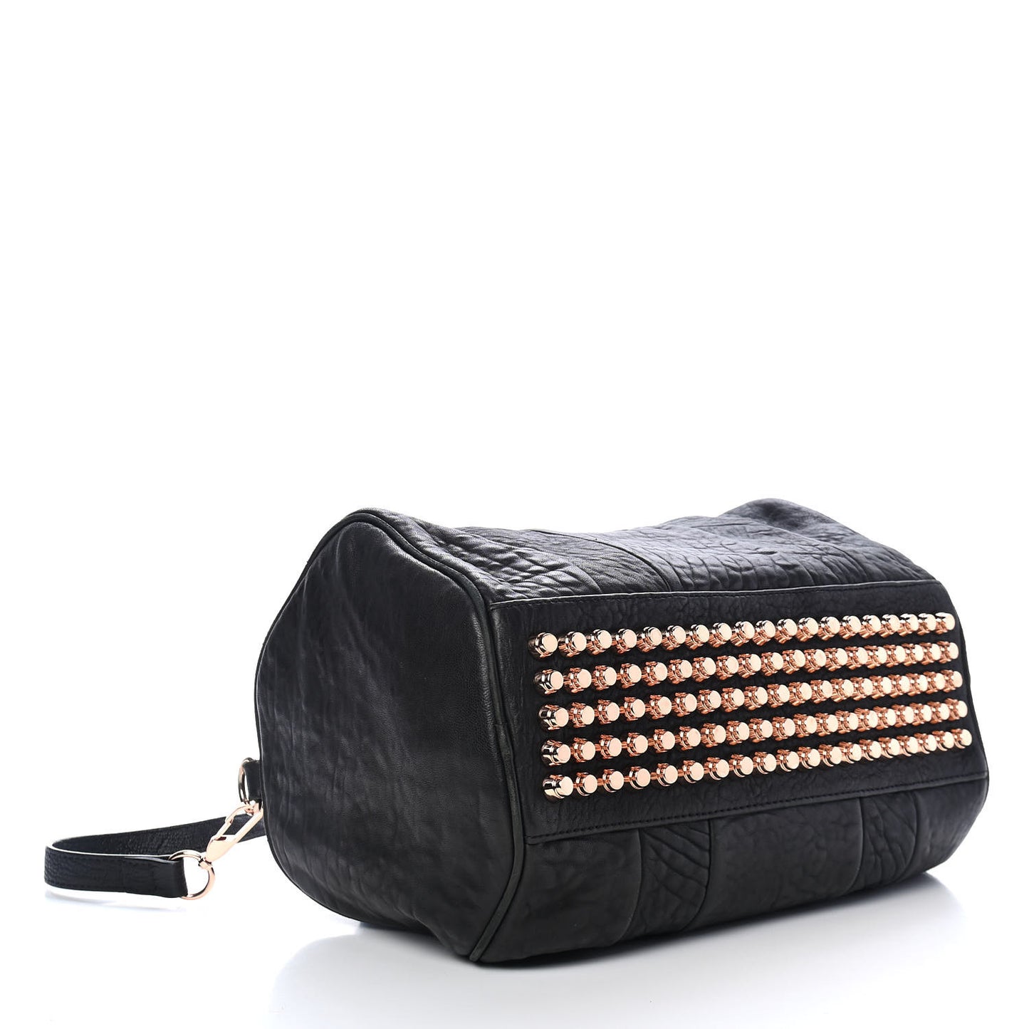 Pebbled Lambskin Rocco Black Rose Gold Hardware