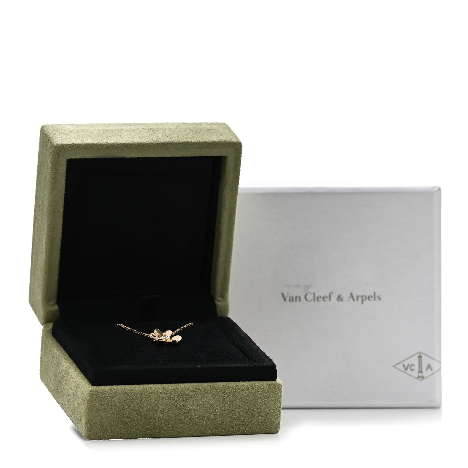 Van Cleef & Arpels 18K Yellow Gold Diamond Mini Frivole Pendant Necklace 5 of 5
