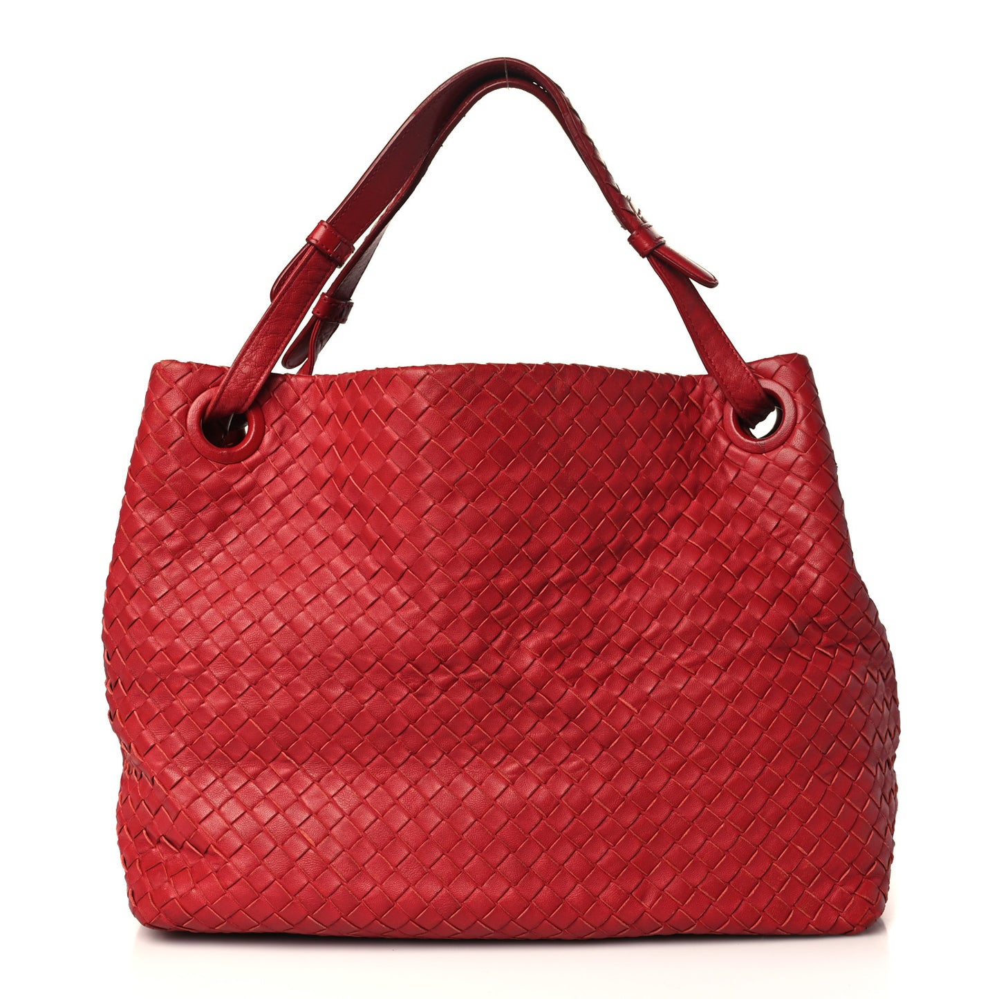 Nappa Intrecciato Medium Garda Bag Red