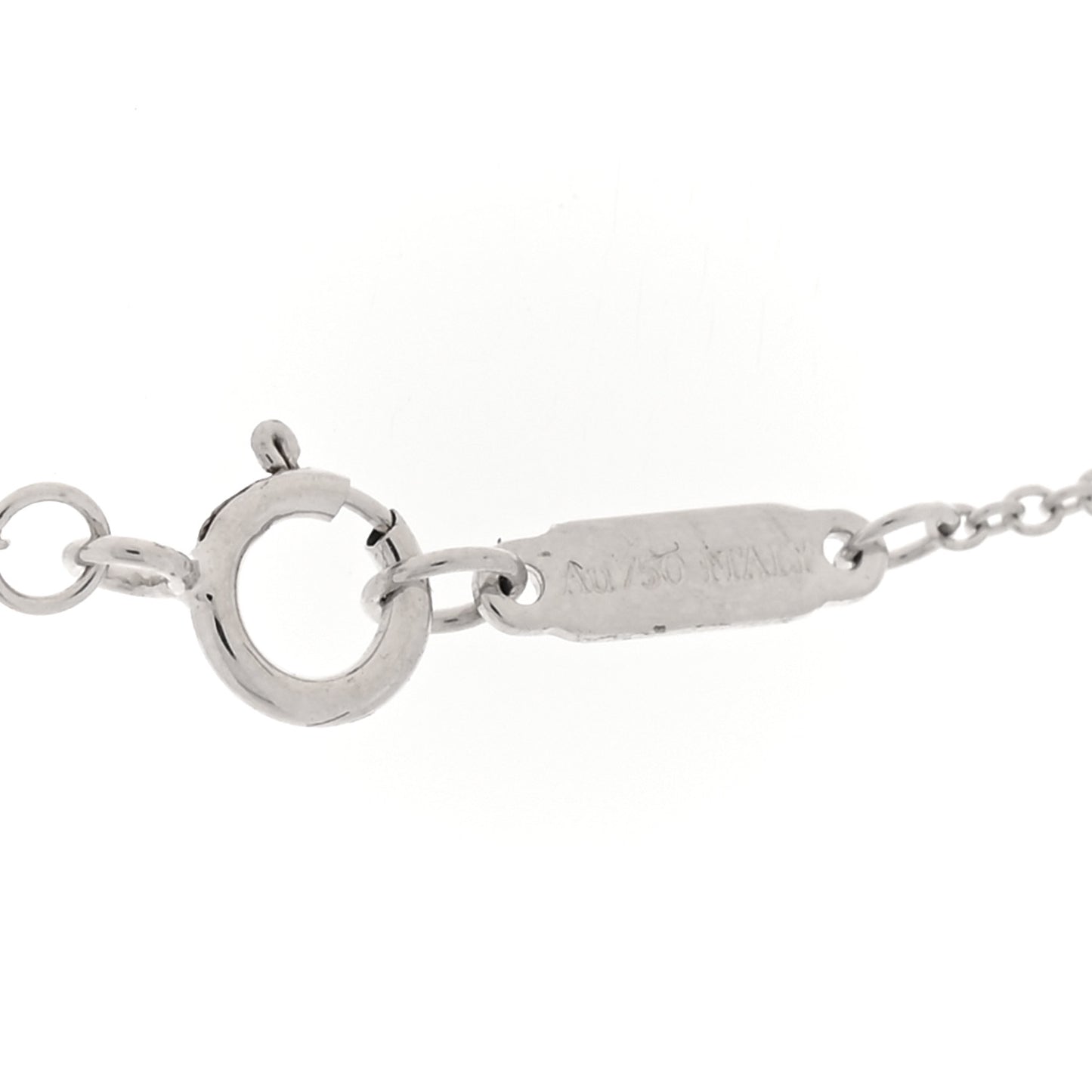 18K White Gold Diamond Small T Smile Pendant Necklace