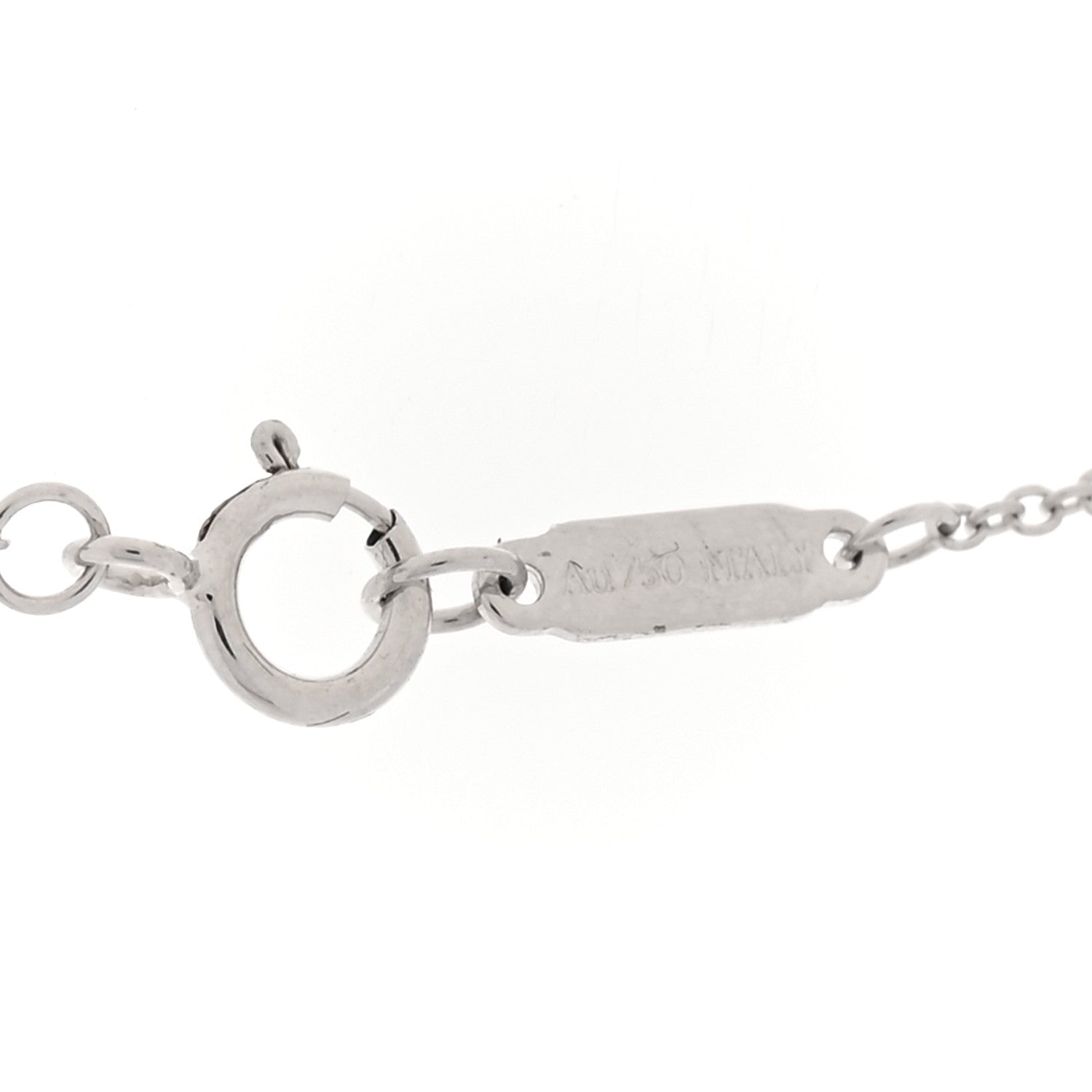 Tiffany 18K White Gold Diamond Small T Smile Pendant Necklace 4 of 6
