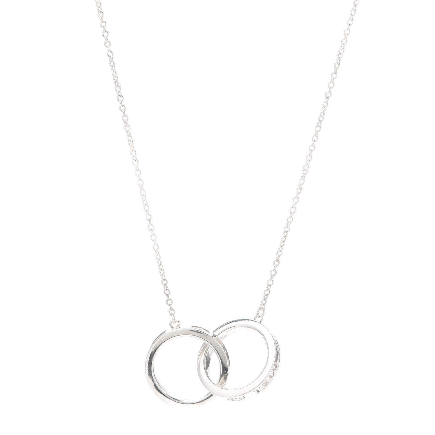 Tiffany Sterling Silver 1837 Interlocking Circles Pendant Necklace 1 of 6