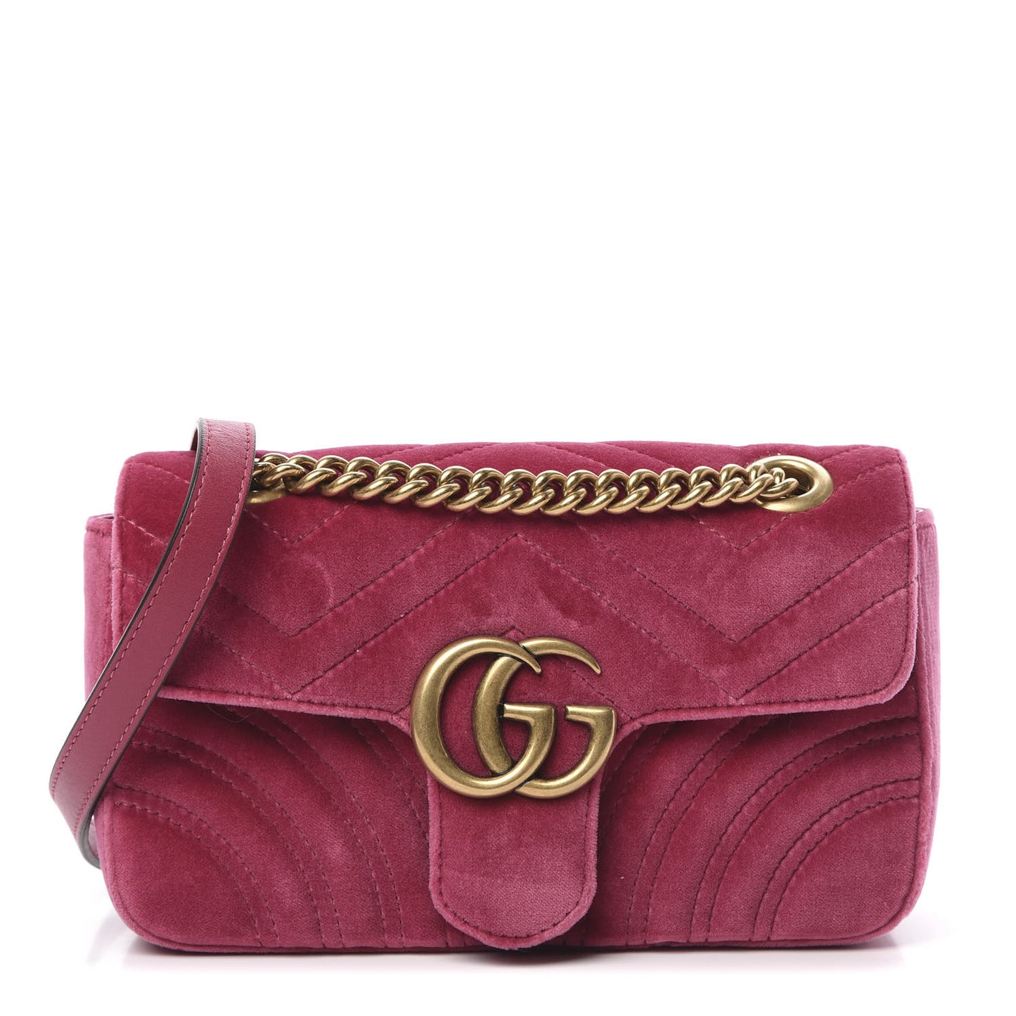 Velvet Matelasse Mini GG Marmont Shoulder Bag Light Raspberry Rose