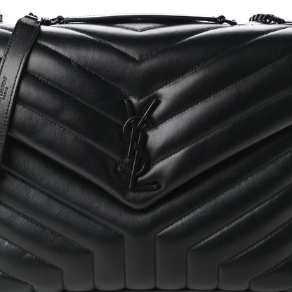 Saint Laurent Calfskin Y Quilted Monogram Medium Loulou Chain Satchel Black 10 of 11