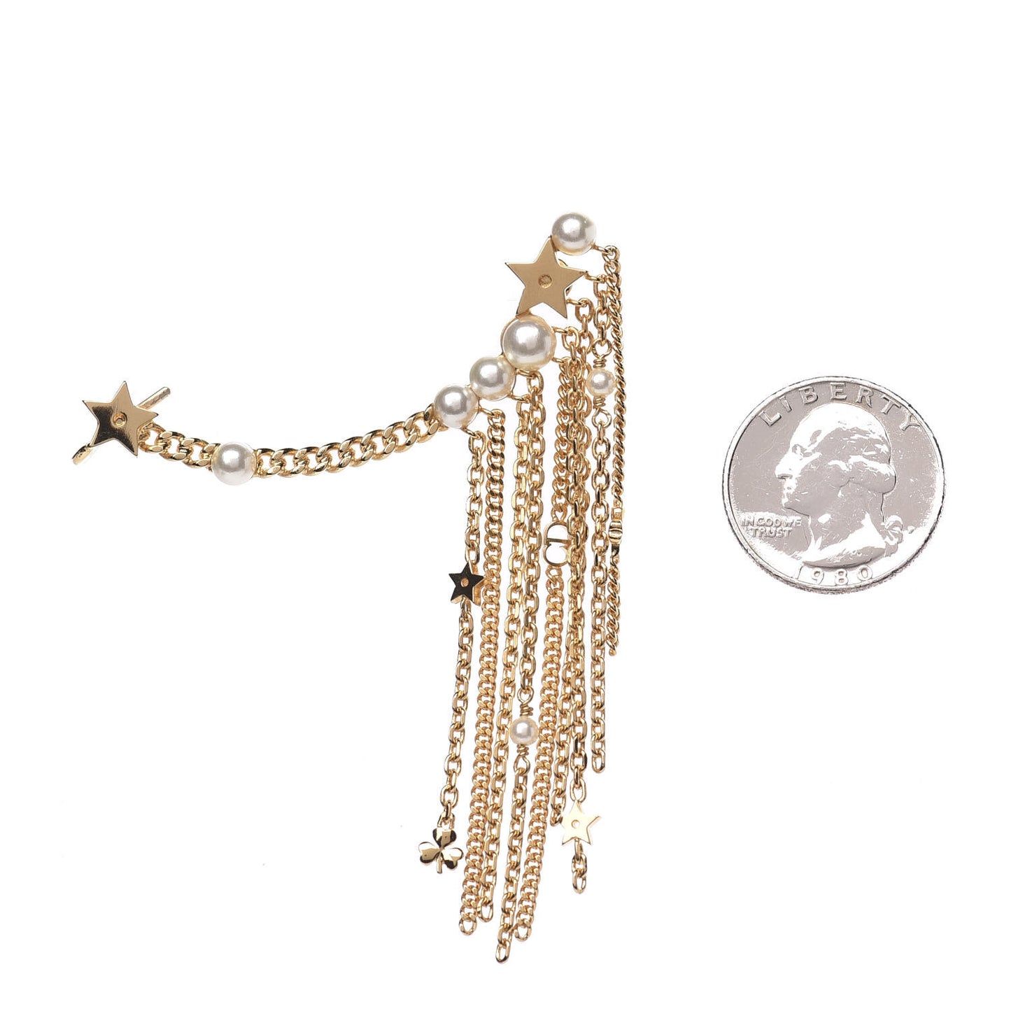 Pearl Danseuse Etoile Chain Dangle Earring Gold