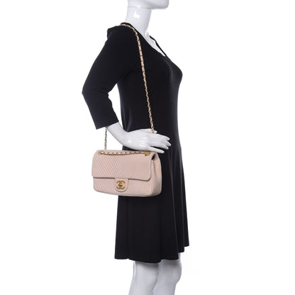 Chanel Wrinkled Lambskin Chevron Quilted Medium Flap Beige 2 of 10