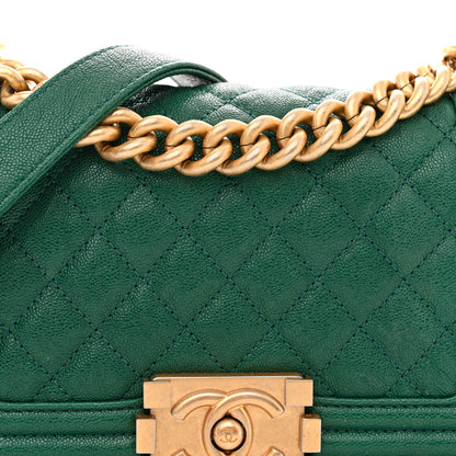 Chanel Caviar Quilted Small Boy Flap Green 8 of 11
