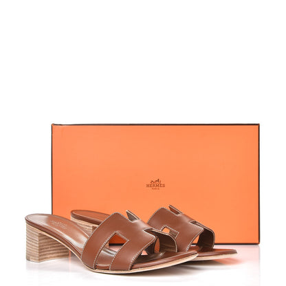 Hermes Calfskin Oasis Sandals 37 Gold 9 of 9