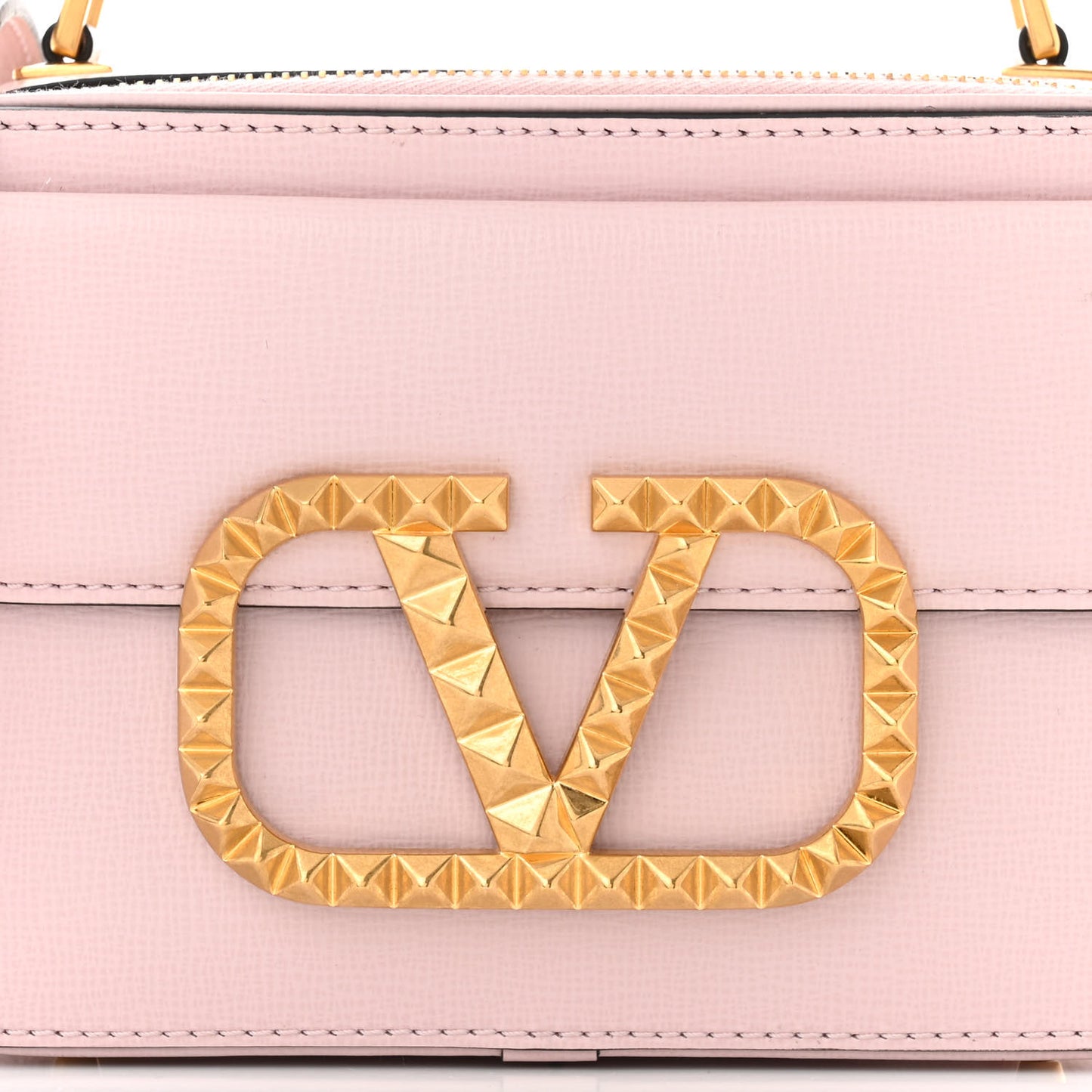 Grainy Calfskin Rockstud Alcove Top-Handle Crossbody Bag Rose Quartz