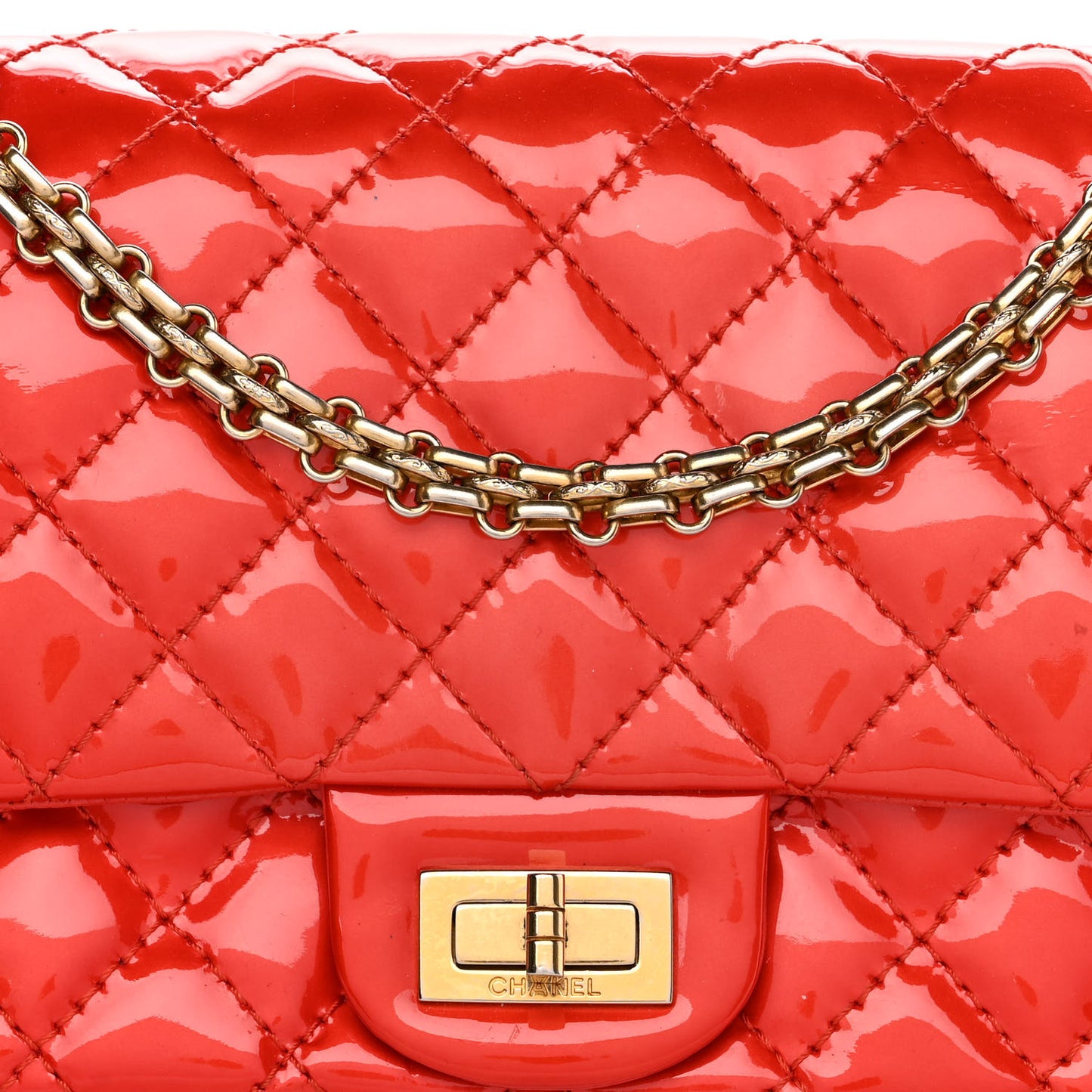 Patent Quilted Accordion Reissue 2.55 Flap Red